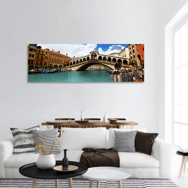 Rialto bridge in Venice, Italy panoramic canvas wall art