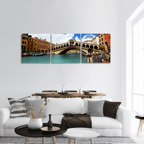 Rialto bridge in Venice, Italy panoramic canvas wall art