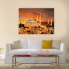 Hagia Sophia in Istanbul at dusk Multi panel canvas wall art