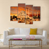 Hagia Sophia in Istanbul at dusk Multi panel canvas wall art