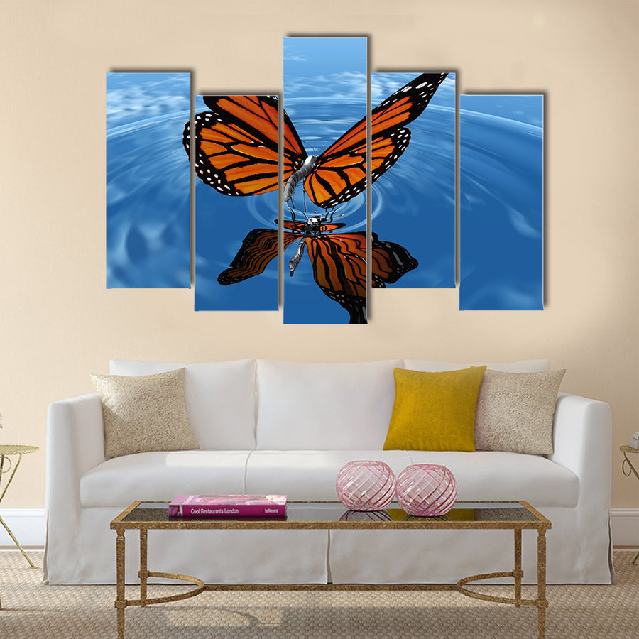 The beautiful butterfly with wings Multi Panel Canvas Wall Art