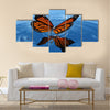 The beautiful butterfly with wings Multi Panel Canvas Wall Art