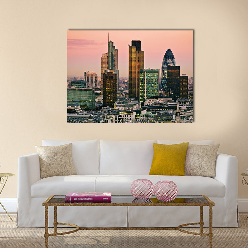 View of City of London one of the leading centres of global finance multi panel canvas wall art