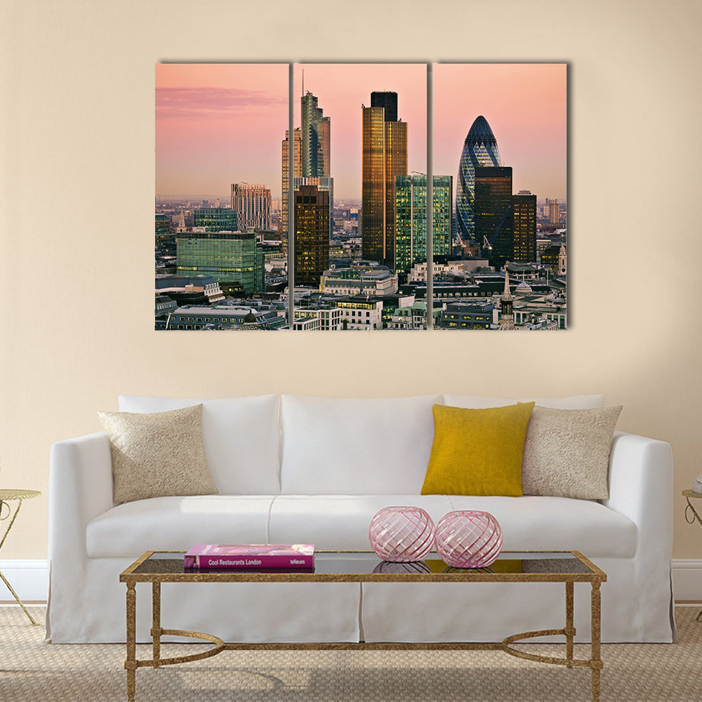 View of City of London one of the leading centres of global finance multi panel canvas wall art
