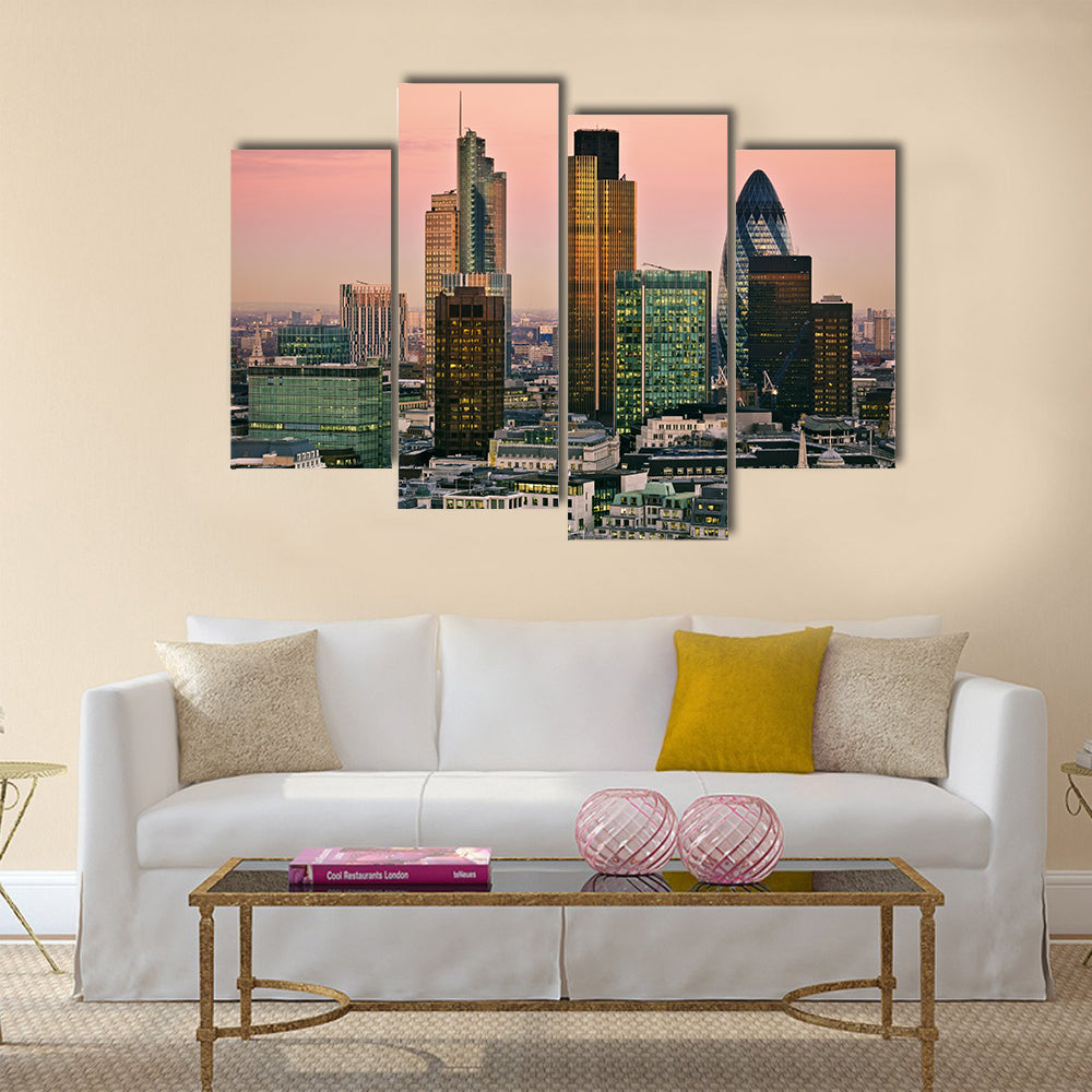 View of City of London one of the leading centres of global finance multi panel canvas wall art