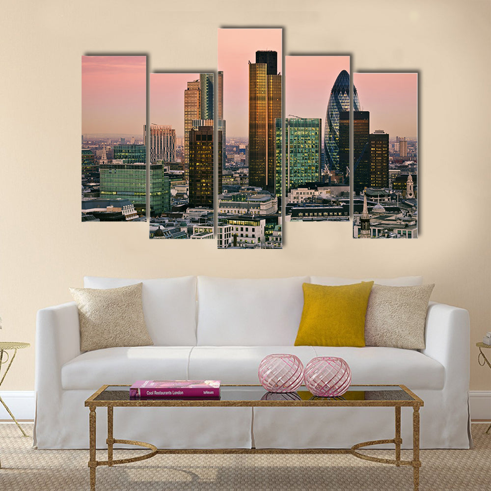 View of City of London one of the leading centres of global finance multi panel canvas wall art