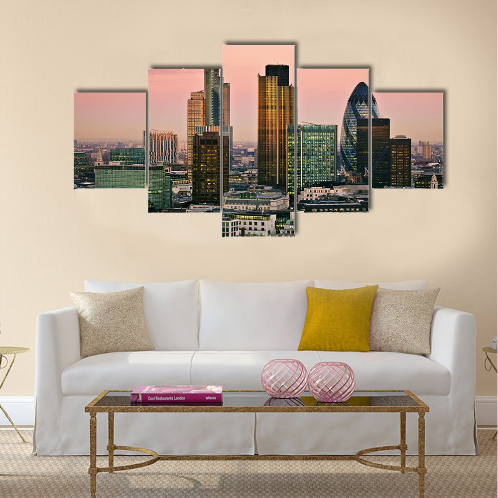 View of City of London one of the leading centres of global finance multi panel canvas wall art