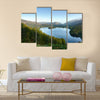 Overlook of Grasmere in Lake District as sunrise multi panel canvas wall art