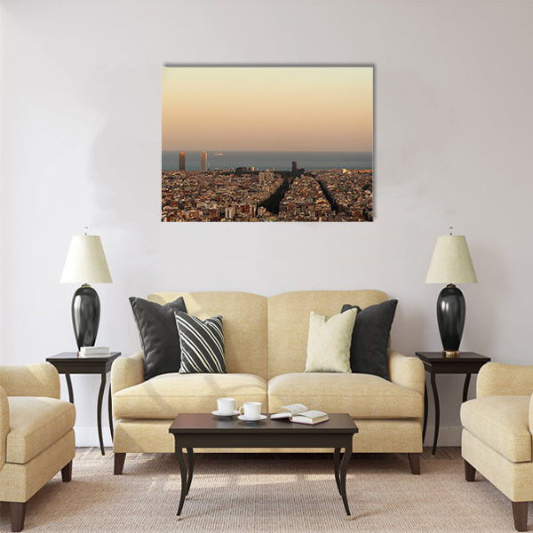 View of Barcelona Multi panel canvas wall art