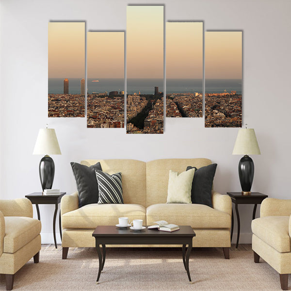 View of Barcelona Multi panel canvas wall art