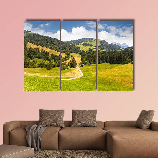 Beautiful valley in Settle near Lake Zug in Switzerland Multi panel canvas wall art