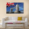 Tower Bridge with flag of England, London Multi panel canvas wall art