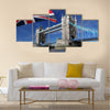 Tower Bridge with flag of England, London Multi panel canvas wall art