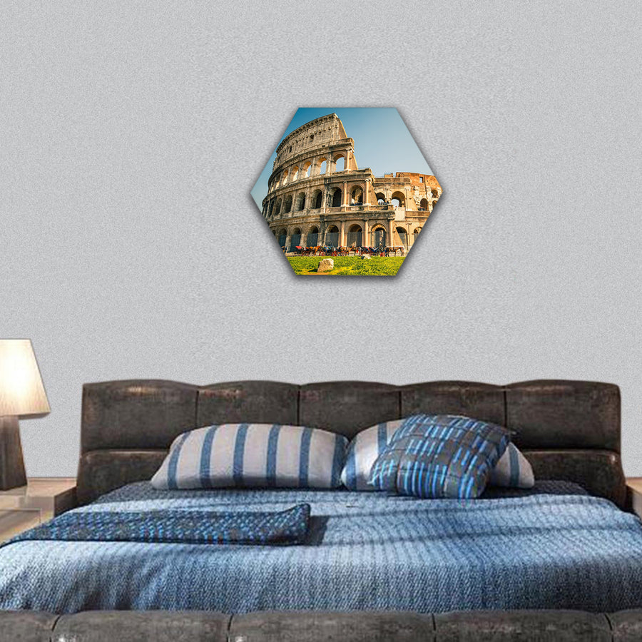 Coliseum in Rome hexagonal canvas wall art
