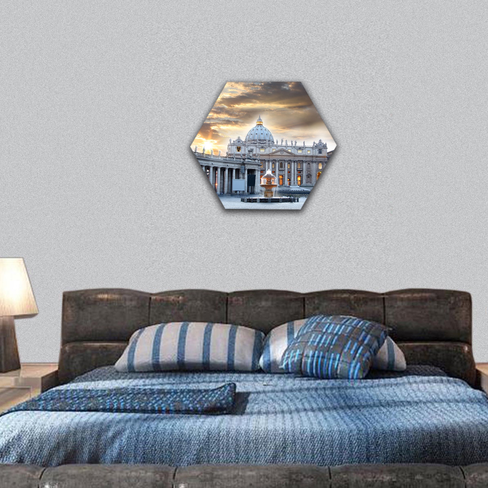 Basilica di San Pietro, Vatican, Rome, Italy hexagonal canvas wall art
