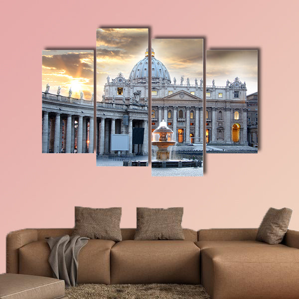 Basilica di San Pietro, Vatican, Rome, Italy multi panel canvas wall art