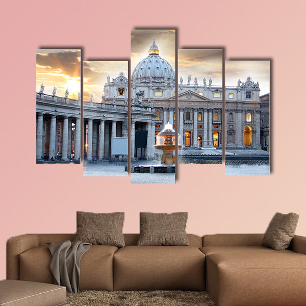 Basilica di San Pietro, Vatican, Rome, Italy multi panel canvas wall art