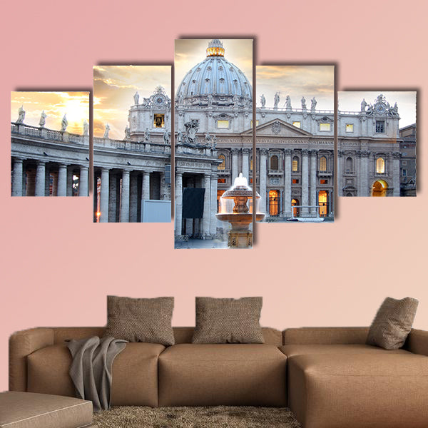 Basilica di San Pietro, Vatican, Rome, Italy multi panel canvas wall art