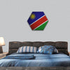 Namibia flag hexagonal canvas wall art