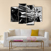 Black motorcycle Multi panel canvas wall art