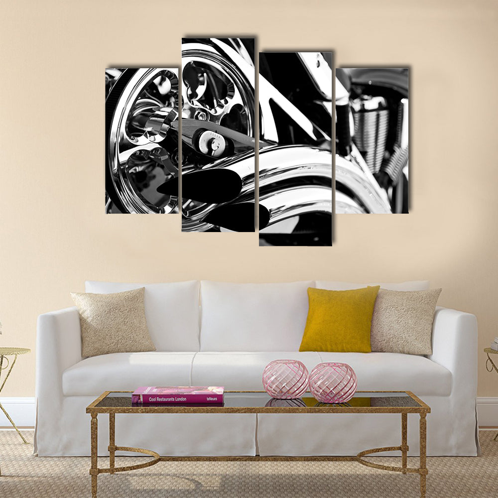 New Black motorcycle Multi panel canvas wall art