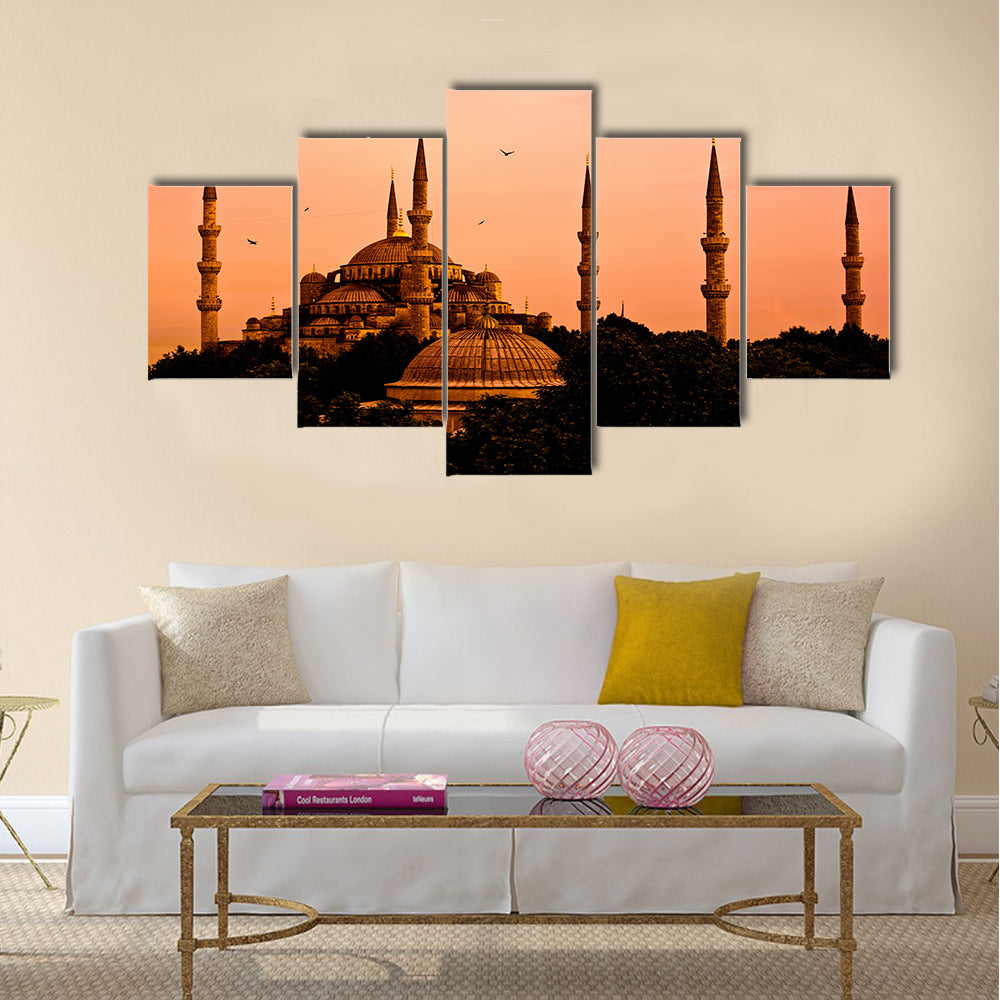 The Blue Mosque, Istanbul, Turkey Multi panel canvas wall art