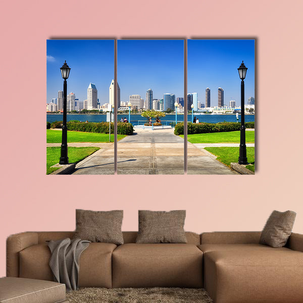 San Diego city view from the park Multi panel canvas wall art
