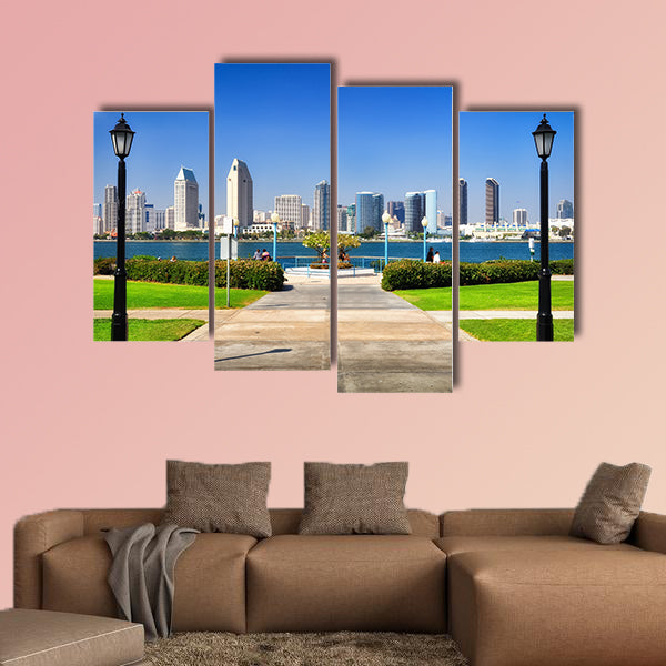 San Diego city view from the park Multi panel canvas wall art