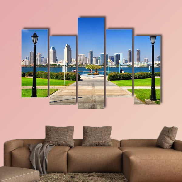 San Diego city view from the park Multi panel canvas wall art