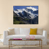 Snow cover on the mountain landscape with trees Multi panel canvas wall art