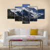 Snow cover on the mountain landscape with trees Multi panel canvas wall art