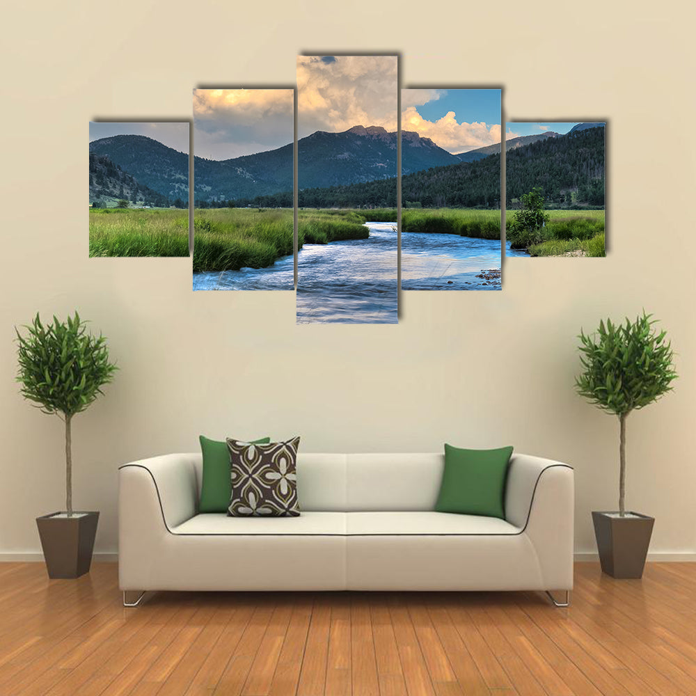 reek near Cub Lake Trail, Rocky Mountain National Park multi panel canvas wall art
