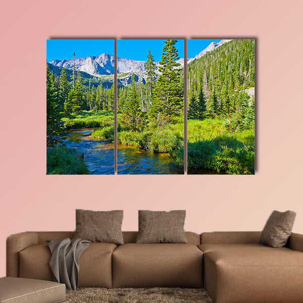 Glacier Creek from along the trail to Black Lake multi panel canvas wall art