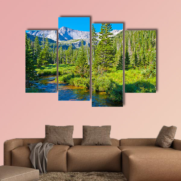 Glacier Creek from along the trail to Black Lake multi panel canvas wall art