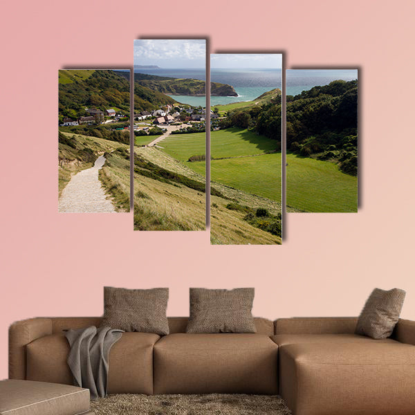 South-West coastal path overlooking Lulworth Cove and Dorset wall art