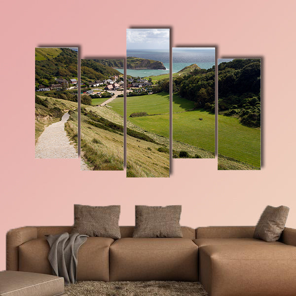South-West coastal path overlooking Lulworth Cove and Dorset wall art