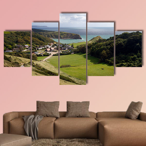 South-West coastal path overlooking Lulworth Cove and Dorset wall art
