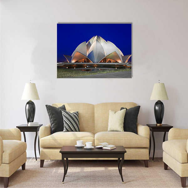 Lotus Temple at the evening, New Delhi Multi Panel Canvas Wall Art