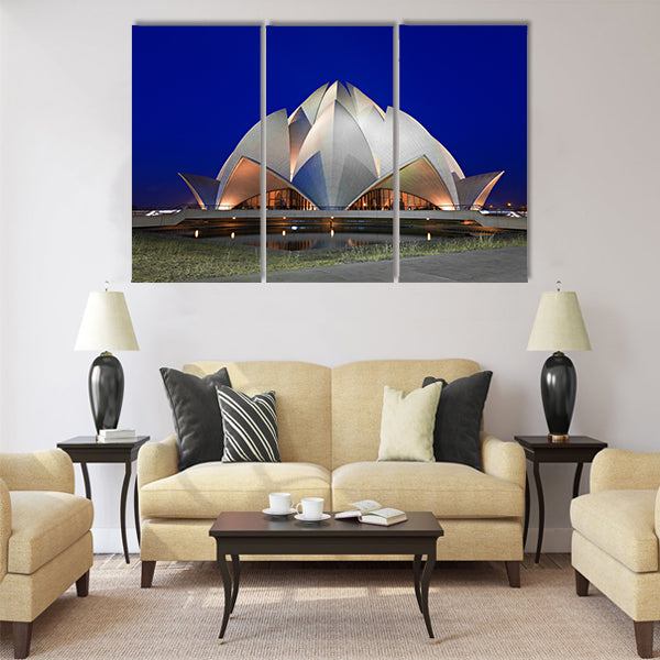 Lotus Temple at the evening, New Delhi Multi Panel Canvas Wall Art