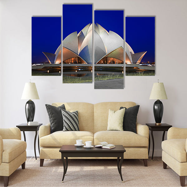Lotus Temple at the evening, New Delhi Multi Panel Canvas Wall Art