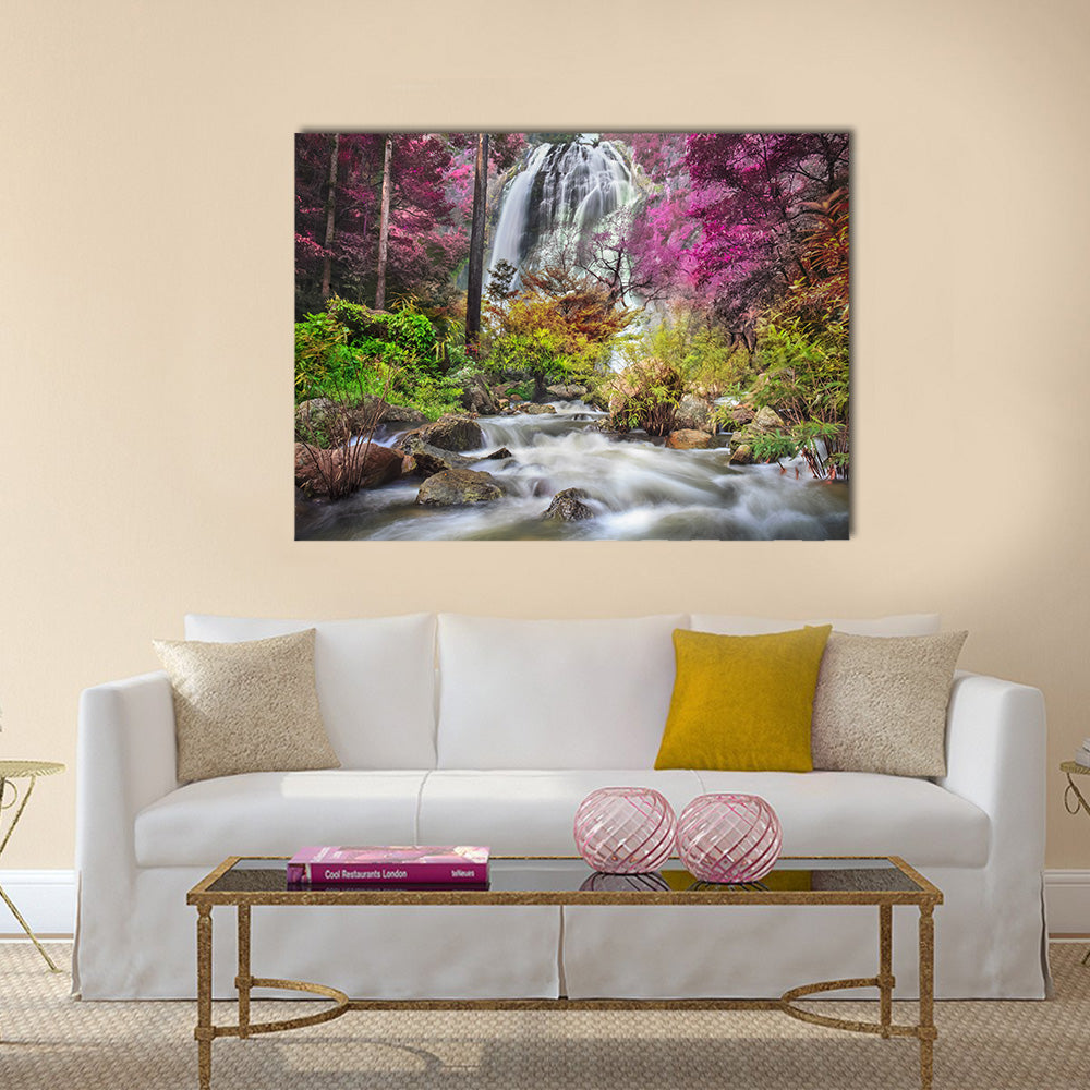 Klonglan Waterfall in Kampangpet Province Multi Panel Canvas Wall Art