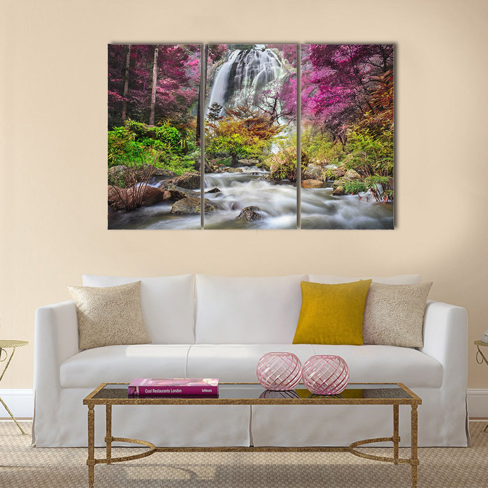 Klonglan Waterfall in Kampangpet Province Multi Panel Canvas Wall Art