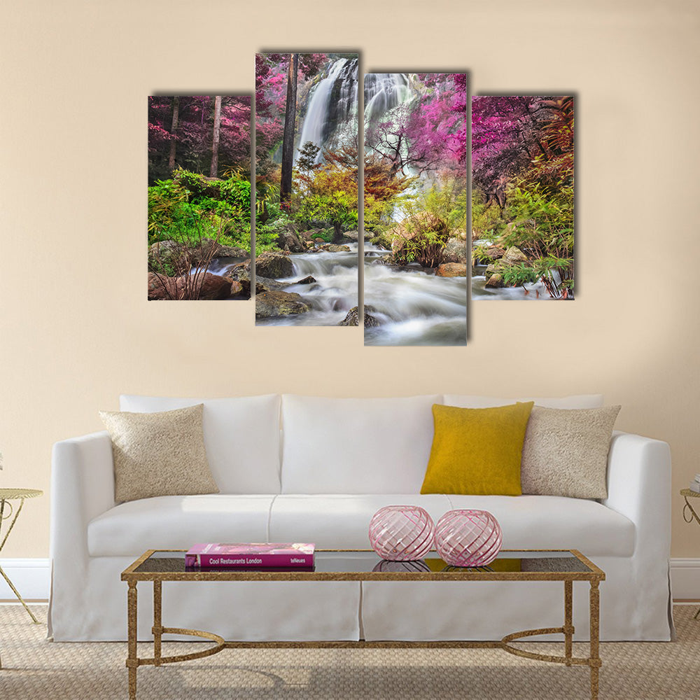 Klonglan Waterfall in Kampangpet Province Multi Panel Canvas Wall Art