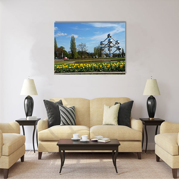 World expo atomium in brussels belgium Multi panel canvas wall art