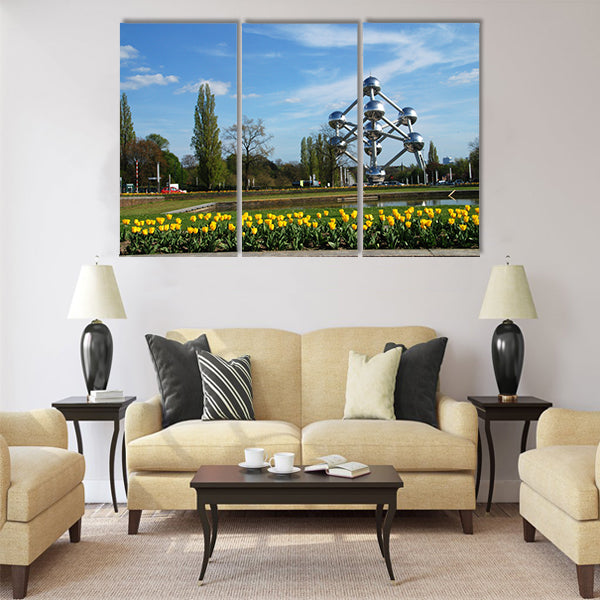 World expo atomium in brussels belgium Multi panel canvas wall art