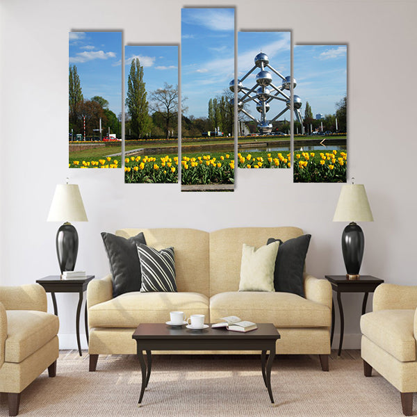 World expo atomium in brussels belgium Multi panel canvas wall art
