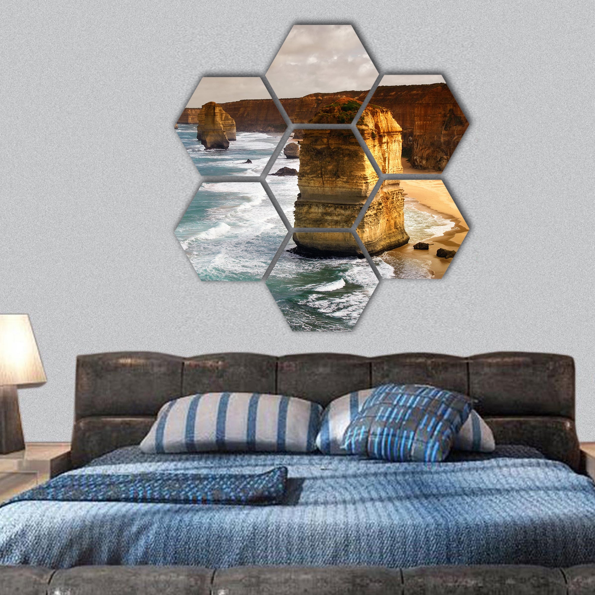 Beautiful apostles in Australia hexagonal canvas wall art