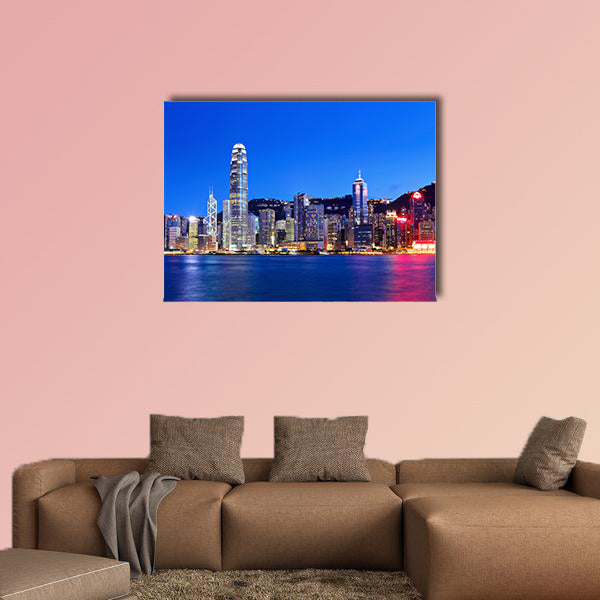 Hong Kong at night Multi panel canvas wall art