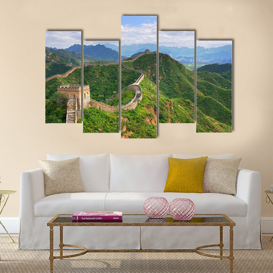 view of Beijing Great Wall of China multi panel canvas wall art