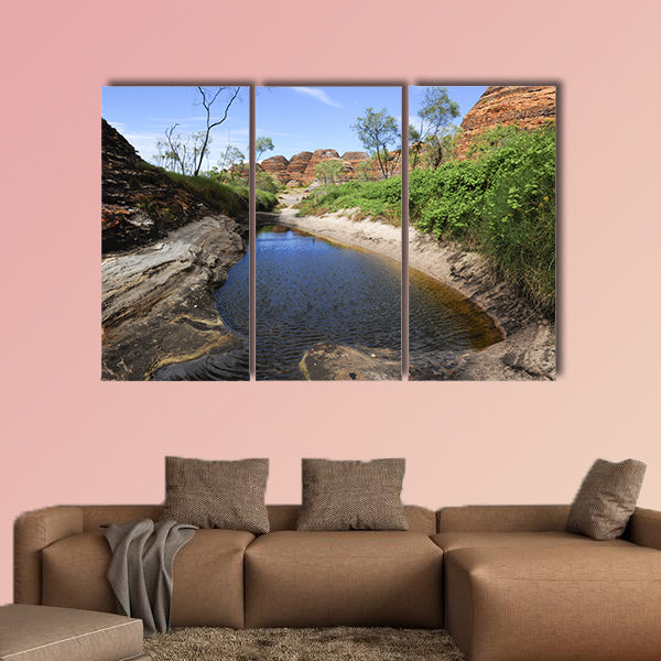 Beautiful outback landscape of bee-hive shaped rock multi panel canvas wall art